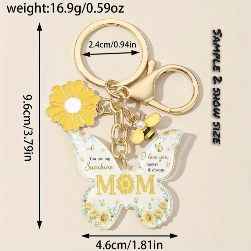 1 New Tassel butterfly MoM keychain & or bag charm - Picture 3 of 3